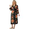 image:imagePrinStory Robes for Women Soft Kimono Bathrobe Lightweight Knit Sleepwear long Lounge RobesRed Brown Black