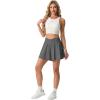 image:imagePrinStory Athletic Shorts for Women High Waisted Tennis Shorts Lightweight Workout Running Flowy SkortsDark Gray