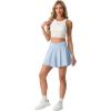 image:imagePrinStory Athletic Shorts for Women High Waisted Tennis Shorts Lightweight Workout Running Flowy SkortsGray Blue