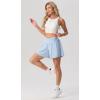 image:imagePrinStory Athletic Shorts for Women High Waisted Tennis Shorts Lightweight Workout Running Flowy SkortsGray Blue