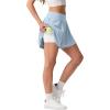 image:imagePrinStory Athletic Shorts for Women High Waisted Tennis Shorts Lightweight Workout Running Flowy SkortsGray Blue