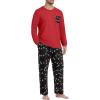 image:imagePrinStory Mens Pajama Sets Loungewear Sleepwear Pjs Lightweight Long Sleeve Shirts and Bottoms Soft Comfy Sleep Sets S4XLBlack Lantern