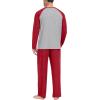 image:imagePrinStory Mens Pajama Sets Loungewear Sleepwear Pjs Lightweight Long Sleeve Shirts and Bottoms Soft Comfy Sleep Sets S4XLRed