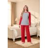 image:imagePrinStory Mens Pajama Sets Loungewear Sleepwear Pjs Lightweight Long Sleeve Shirts and Bottoms Soft Comfy Sleep Sets S4XLRed