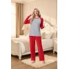 image:imagePrinStory Mens Pajama Sets Loungewear Sleepwear Pjs Lightweight Long Sleeve Shirts and Bottoms Soft Comfy Sleep Sets S4XLRed