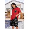image:imagePrinStory Mens Pajama Sets Summer Pjs Sleepwear Nightwear Lightweight Quick Dry Soft Short Sleeve Sleep Set With Pocket S4XLBlack Lantern