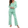 image:imagePrinStory Womens Pajama Set Long Sleeve Sleepwear Ladies Lounge Set Soft Pjs Loungewear 2026Fpgreen Butterfly