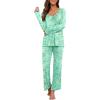 image:imagePrinStory Womens Pajama Set Long Sleeve Sleepwear Ladies Lounge Set Soft Pjs Loungewear 2026Fpgreen Butterfly