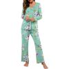 image:imagePrinStory Womens Pajama Set Long Sleeve Sleepwear Ladies Lounge Set Soft Pjs Loungewear 2026Fpmint Green