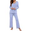 image:imagePrinStory Womens Pajama Set Long Sleeve Sleepwear Ladies Lounge Set Soft Pjs Loungewear 2026Fpspot Blue