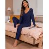 image:imagePrinStory Womens Pajama Set Long Sleeve Sleepwear Ladies Lounge Set Soft Pjs Loungewear 2026Navy Blue