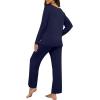 image:imagePrinStory Womens Pajama Set Long Sleeve Sleepwear Ladies Lounge Set Soft Pjs Loungewear 2026Navy Blue