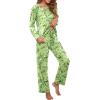 image:imagePrinStory Womens Pajama Set Long Sleeve Sleepwear Ladies Soft Pjs Lounge Set 2026Fpverdant Orang Flower