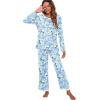 image:imagePrinStory Womens Pajama Set Long Sleeve Sleepwear Ladies Soft Pjs Lounge Set 2026Jasmine Blue