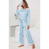 image:imagePrinStory Womens Pajama Set Long Sleeve Sleepwear Ladies Soft Pjs Lounge Set 2026Jasmine Blue