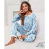 image:imagePrinStory Womens Pajama Set Long Sleeve Sleepwear Ladies Soft Pjs Lounge Set 2026Jasmine Blue