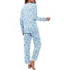 image:imagePrinStory Womens Pajama Set Long Sleeve Sleepwear Ladies Soft Pjs Lounge Set 2026Jasmine Blue