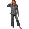 image:imagePrinStory Womens Pajama Set Long Sleeve Sleepwear Ladies Soft Pjs Lounge Set 2026Spot Black