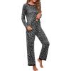 image:imagePrinStory Womens Pajama Set Long Sleeve Sleepwear Ladies Soft Pjs Lounge Set 2026Spot Black