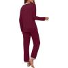 image:imagePrinStory Womens Pajama Set Long Sleeve Sleepwear Ladies Soft Pjs Lounge Set 2026Wine Red