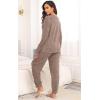 image:imagePrinStory Womens Pajama Sets Long Sleeve Pajamas Soft Pjs Sets for Women 2 Piece Lounge Set Loungewear with PocketsKhaki