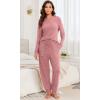 image:imagePrinStory Womens Pajama Sets Long Sleeve Pajamas Soft Pjs Sets for Women 2 Piece Lounge Set Loungewear with PocketsPink