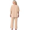 image:imagePrinStory Womens Pajama Sets Short Sleeve Pajamas Set 2 Piece Pjs Sets for Women Comfy Loungewear with PocketsWheaten