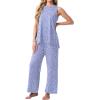 image:imagePrinStory Womens Pajamas Sets 2 Piece Soft Pjs for Women Sleeveless Pajama Set Summer Loungewear with PocketsFpspot Blue