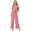 image:imagePrinStory Womens Pajamas Sets 2 Piece Soft Pjs for Women Sleeveless Pajama Set Summer Loungewear with PocketsPink