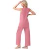 image:imagePrinStory Womens Pajamas Sets 2 Piece Soft Pjs for Women Sleeveless Pajama Set Summer Loungewear with PocketsPink