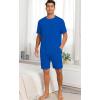 image:imagePrinStory Mens Pajamas Set Summer Pjs Sets Lightweight Short Sleeve Pajama Shorts Set Soft Sleepwear Loungewear with PocketsRoyal Blue