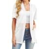 image:imagePrinStory Short Sleeve Cardigans for Women Lightweight Sheer Knit Casual Cover Up with Pockets Summer 2026 Outfit1 White