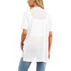 image:imagePrinStory Short Sleeve Cardigans for Women Lightweight Sheer Knit Casual Cover Up with Pockets Summer 2026 Outfit1 White