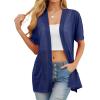 image:imagePrinStory Short Sleeve Cardigans for Women Lightweight Sheer Knit Casual Cover Up with Pockets Summer 2026 Outfit2 Navy Blue