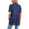 image:imagePrinStory Short Sleeve Cardigans for Women Lightweight Sheer Knit Casual Cover Up with Pockets Summer 2026 Outfit2 Navy Blue