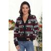 image:imagePrinStory Womens Ugly Christmas Cardigan Sweaters Long Sleeve Button Down Open Front Casual Warm Funny Knit Sweater S2XL05fp Black Snow Letter