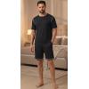 image:imagePrinStory Mens Pajamas Set Summer Pjs Sets for Men 2 Piece Pajamas Sets Soft Lounge Wear with PocketsBlack