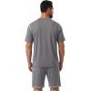 image:imagePrinStory Mens Pajamas Set Summer Pjs Sets for Men 2 Piece Pajamas Sets Soft Lounge Wear with PocketsDark Gray