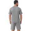 image:imagePrinStory Mens Pajamas Set Summer Pjs Sets for Men 2 Piece Pajamas Sets Soft Lounge Wear with PocketsGray