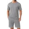 image:imagePrinStory Mens Pajamas Set Summer Pjs Sets for Men 2 Piece Pajamas Sets Soft Lounge Wear with PocketsGray