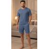 image:imagePrinStory Mens Pajamas Set Summer Pjs Sets for Men 2 Piece Pajamas Sets Soft Lounge Wear with PocketsGray Blue