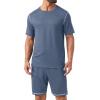 image:imagePrinStory Mens Pajamas Set Summer Pjs Sets for Men 2 Piece Pajamas Sets Soft Lounge Wear with PocketsGray Blue