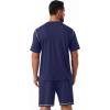 image:imagePrinStory Mens Pajamas Set Summer Pjs Sets for Men 2 Piece Pajamas Sets Soft Lounge Wear with PocketsNavy Blue