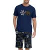 image:imagePrinStory Men Pajama Set Summer Pjs Sleepwear Short Sleeve Graphic Tee and Printed Shorts Novelty Loungewear With PocketNavy Blue Bear
