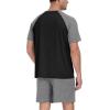 image:imagePrinStory Mens Pajama Set Summer Pjs Sleepwear Nightwear Lightweight Quick Dry Soft Stripe Sleep Set With Pocket S2XL00 Dark Gray