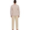 image:imagePrinStory Mens Pajamas Set Long Sleeve Pjs 2 Piece Comfy Pajama Sleepwear Henley Loungewear Sets with PocketsLight Khaki Stripe