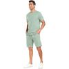 image:imagePrinStory 2026 Mens Summer Track Suits 2 Piece Outfits Athletic Sweatsuit Shirts and Shorts Set with PocketsGreen
