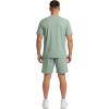 image:imagePrinStory 2026 Mens Summer Track Suits 2 Piece Outfits Athletic Sweatsuit Shirts and Shorts Set with PocketsGreen