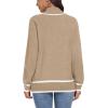 image:imagePrinStory Womens Mock Neck Pullover Sweater Long Sleeve Color Block Loose Knit 2024 Fall and Winter Basic Trend Outfits