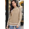 image:imagePrinStory Womens Mock Neck Pullover Sweater Long Sleeve Color Block Loose Knit 2024 Fall and Winter Basic Trend Outfits